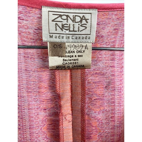 Os Zonda Nellis silk and linen Coral summer 3 piece set tunic tank pants - Picture 7 of 10